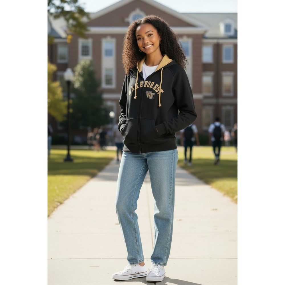 Wake Forest University Full Zip Up Hoodie Sweatshirt Sz. XL Preppy Academia